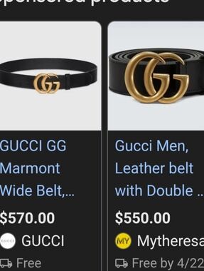 Gucci Black Leather Belt with Gold Double G Buckle